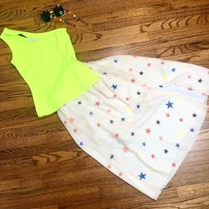 NYLON APPAREL neon yellow one shoulder cut out top